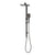 Retto Square Twin Shower System with Adjustable Rail and 250mm Head, Brushed Gunmetal