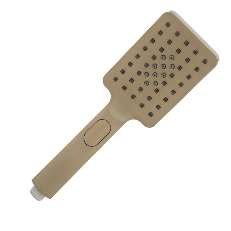 Retto Square 3-Function Hand Shower, Brushed Brass