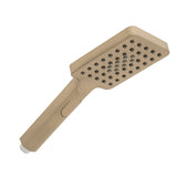 Retto Square 3-Function Hand Shower, Brushed Brass