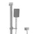 Retto Square 3-Function Hand Shower on Rail, Polished Chrome