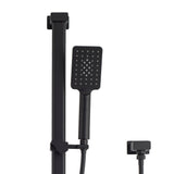 Retto Square 3-Function Hand Shower on Rail, Matte Black