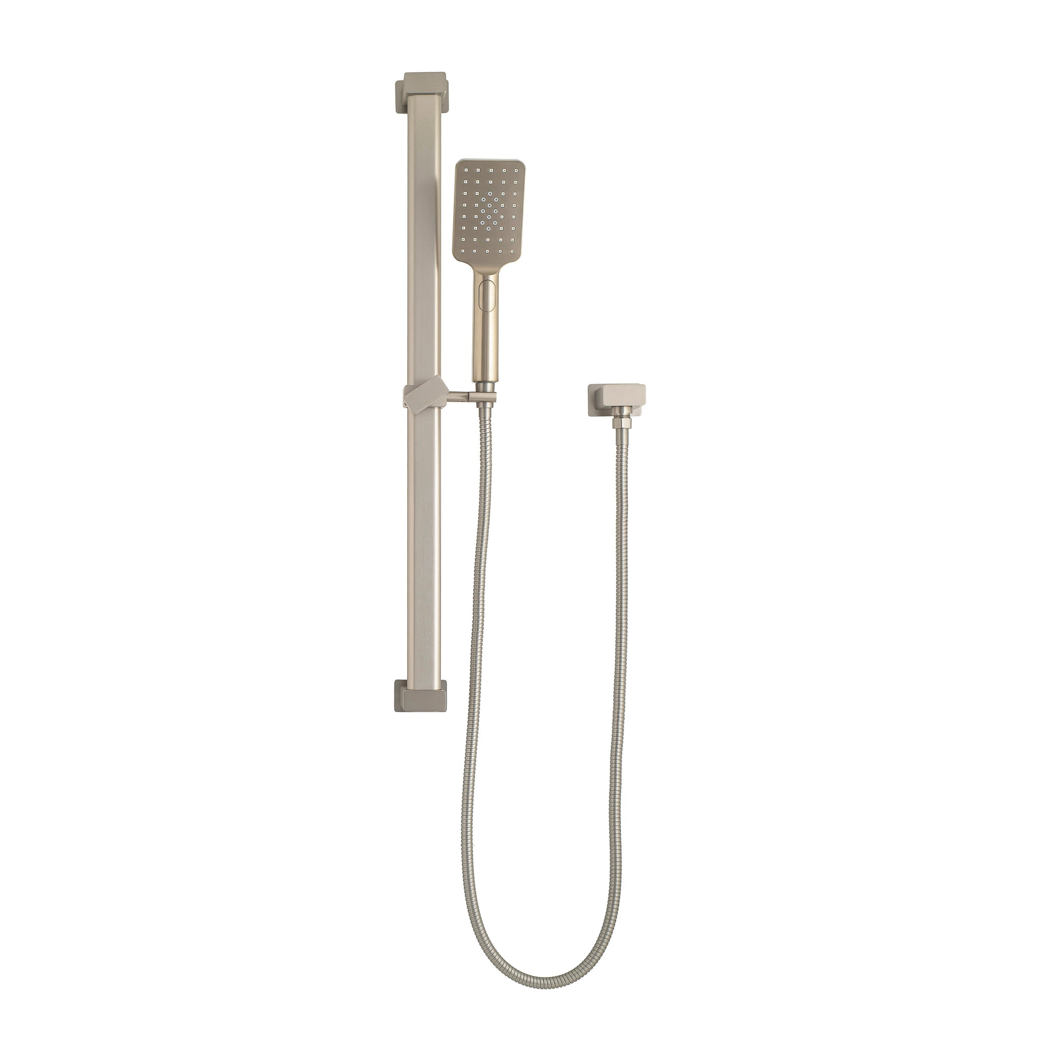 Retto Square 3-Function Hand Shower on Rail, Brushed Nickel