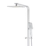 Jena Square Twin Shower System with Adjustable Rail, Push Button Diverter and 250mm Head, Polished Chrome