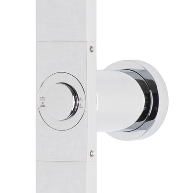 Jena Square Twin Shower System with Adjustable Rail, Push Button Diverter and 250mm Head, Polished Chrome
