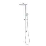 Jena Round Twin Shower System with Adjustable Rail, Push Button Diverter and 250mm Head, Polished Chrome