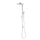 Jena Round Twin Shower System with Adjustable Rail, Push Button Diverter and 250mm Head, Polished Chrome