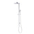 Jena Round Twin Shower System with Adjustable Rail, Push Button Diverter and 250mm Head, Polished Chrome