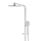 Jena Round Twin Shower System with Adjustable Rail, Push Button Diverter and 250mm Head, Polished Chrome