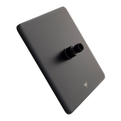 Jena Square Twin Shower System with Adjustable Rail, Push Button Diverter and 250mm Head, Matte Black