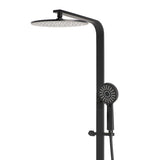 Jena Round Twin Shower System with Adjustable Rail, Push Button Diverter and 250mm Head, Matte Black