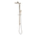 Jena Round Twin Shower System with Adjustable Rail, Push Button Diverter and 250mm Head, Brushed Nickel
