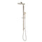 Jena Round Twin Shower System with Adjustable Rail, Push Button Diverter and 250mm Head, Brushed Nickel