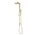 Jena Square Twin Shower System with Adjustable Rail, Push Button Diverter and 250mm Head, Brushed Brass (Gold)