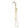 Jena Round Twin Shower System with Adjustable Rail, Push Button Diverter and 250mm Head, Brushed Brass (Gold)