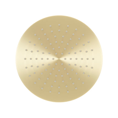 Jena Round Twin Shower System with Adjustable Rail, Push Button Diverter and 250mm Head, Brushed Brass (Gold)