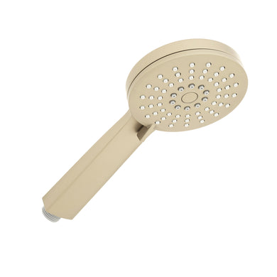 Jena Round Twin Shower System with Adjustable Rail, Push Button Diverter and 250mm Head, Brushed Brass (Gold)