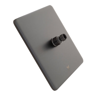 Jena Square Twin Shower System with Adjustable Rail, Push Button Diverter and 250mm Head, Brushed Gunmetal