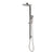 Jena Round Twin Shower System with Adjustable Rail, Push Button Diverter and 250mm Head, Brushed Gunmetal