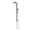 Jena Round Twin Shower System with Adjustable Rail, Push Button Diverter and 250mm Head, Brushed Gunmetal