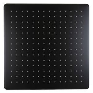 Square 400mm Stainless Steel Rain Shower Head, Matte Black