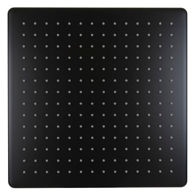 Square 400mm Stainless Steel Rain Shower Head, Matte Black