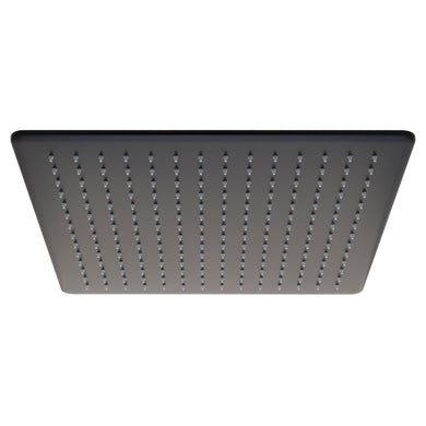 Square 400mm Stainless Steel Rain Shower Head, Matte Black