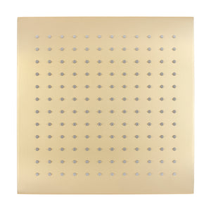 Square 300mm Stainless Steel Rain Shower Head, Brushed Brass (Gold)
