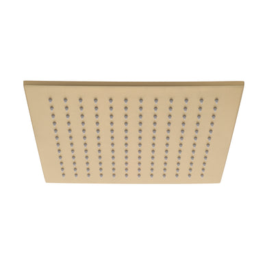 Square 300mm Stainless Steel Rain Shower Head, Brushed Brass (Gold)