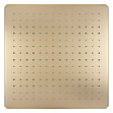 Square 400mm Stainless Steel Rain Shower Head, Brushed Brass (Gold)