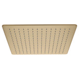 Square 400mm Stainless Steel Rain Shower Head, Brushed Brass (Gold)