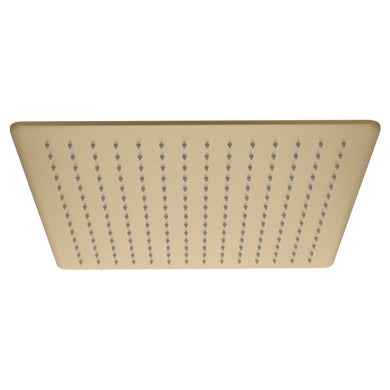 Square 400mm Stainless Steel Rain Shower Head, Brushed Brass (Gold)