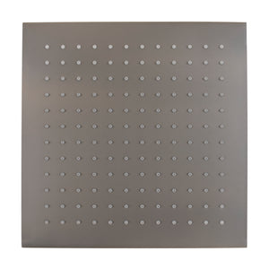 Square 300mm Stainless Steel Rain Shower Head, Brushed Gunmetal