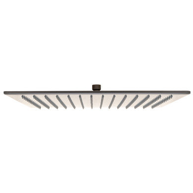 Square 400mm Stainless Steel Rain Shower Head, Brushed Gunmetal