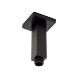 Square 100mm Shower Ceiling Dropper Arm, Matte Black