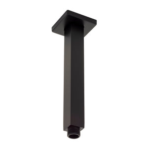 Square 200mm Shower Ceiling Dropper Arm, Matte Black