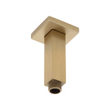 Square 100mm Shower Ceiling Dropper Arm, Brushed Brass (Gold)