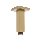 Square 100mm Shower Ceiling Dropper Arm, Brushed Brass (Gold)