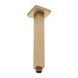 Square 200mm Shower Ceiling Dropper Arm, Brushed Brass (Gold)