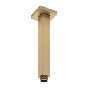 Square 200mm Shower Ceiling Dropper Arm, Brushed Brass (Gold)