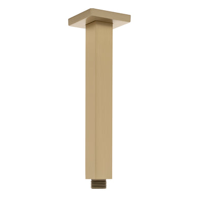 Square 200mm Shower Ceiling Dropper Arm, Brushed Brass (Gold)