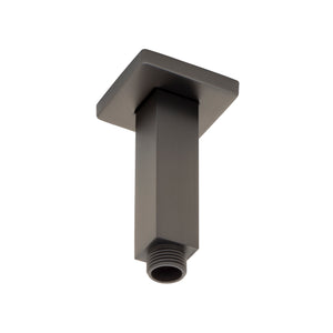 Square 100mm Shower Ceiling Dropper Arm, Brushed Gunmetal