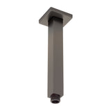 Square 200mm Shower Ceiling Dropper Arm, Brushed Gunmetal