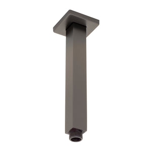 Square 200mm Shower Ceiling Dropper Arm, Brushed Gunmetal