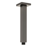 Square 200mm Shower Ceiling Dropper Arm, Brushed Gunmetal