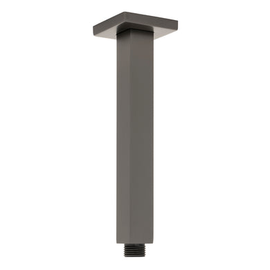 Square 200mm Shower Ceiling Dropper Arm, Brushed Gunmetal