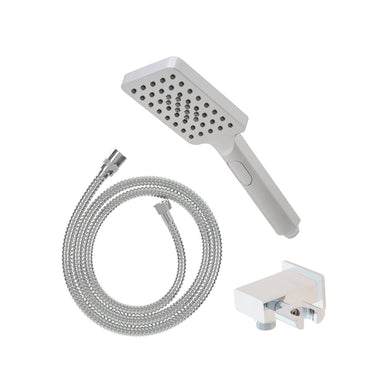 Retto Square 3-Function Hand Shower with Holder, Polished Chrome