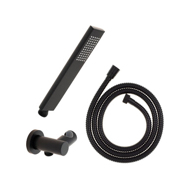 Block Square Hand Shower with Holder, Matte Black