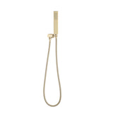 Block Square Hand Shower with Holder, Brushed Brass (Gold)