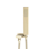 Block Square Hand Shower with Holder, Brushed Brass (Gold)