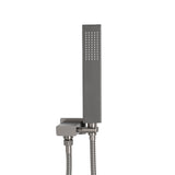 Block Square Hand Shower with Holder, Brushed Gunmetal